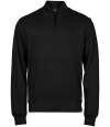 T5506 5506 Tee Jays Ribbed Interlock Half Zip Sweatshirt Black colour image